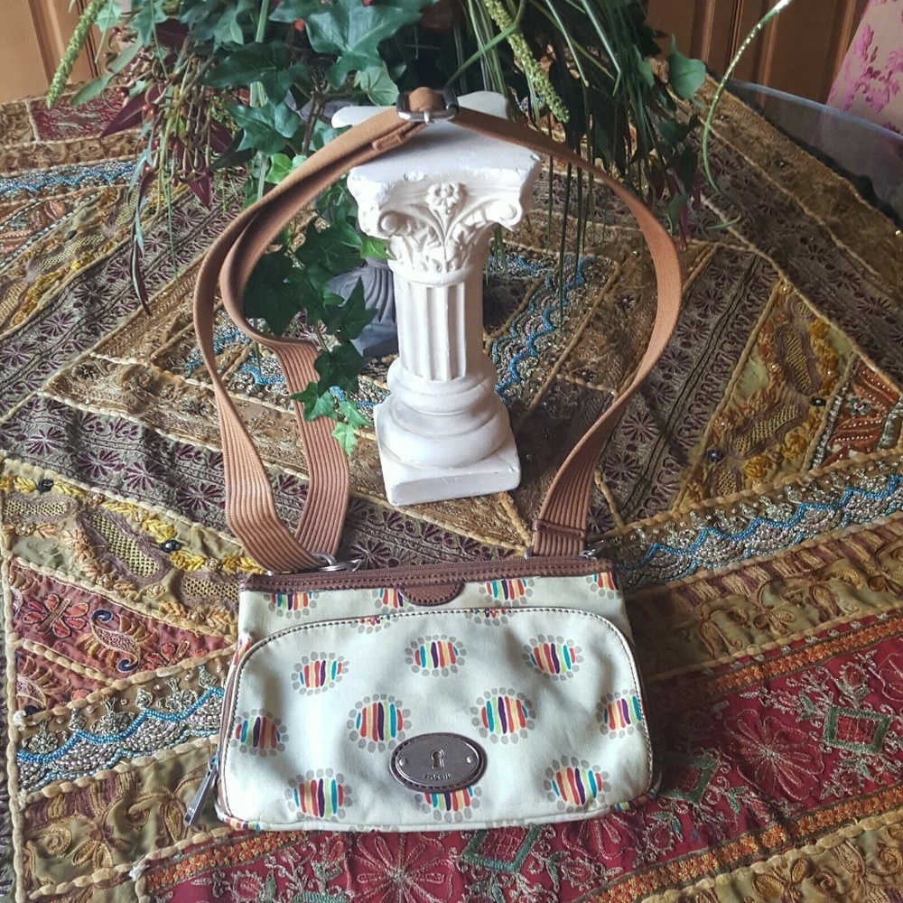 Fossil Coated Canvas Key Per Organizer Crossbod - image 1